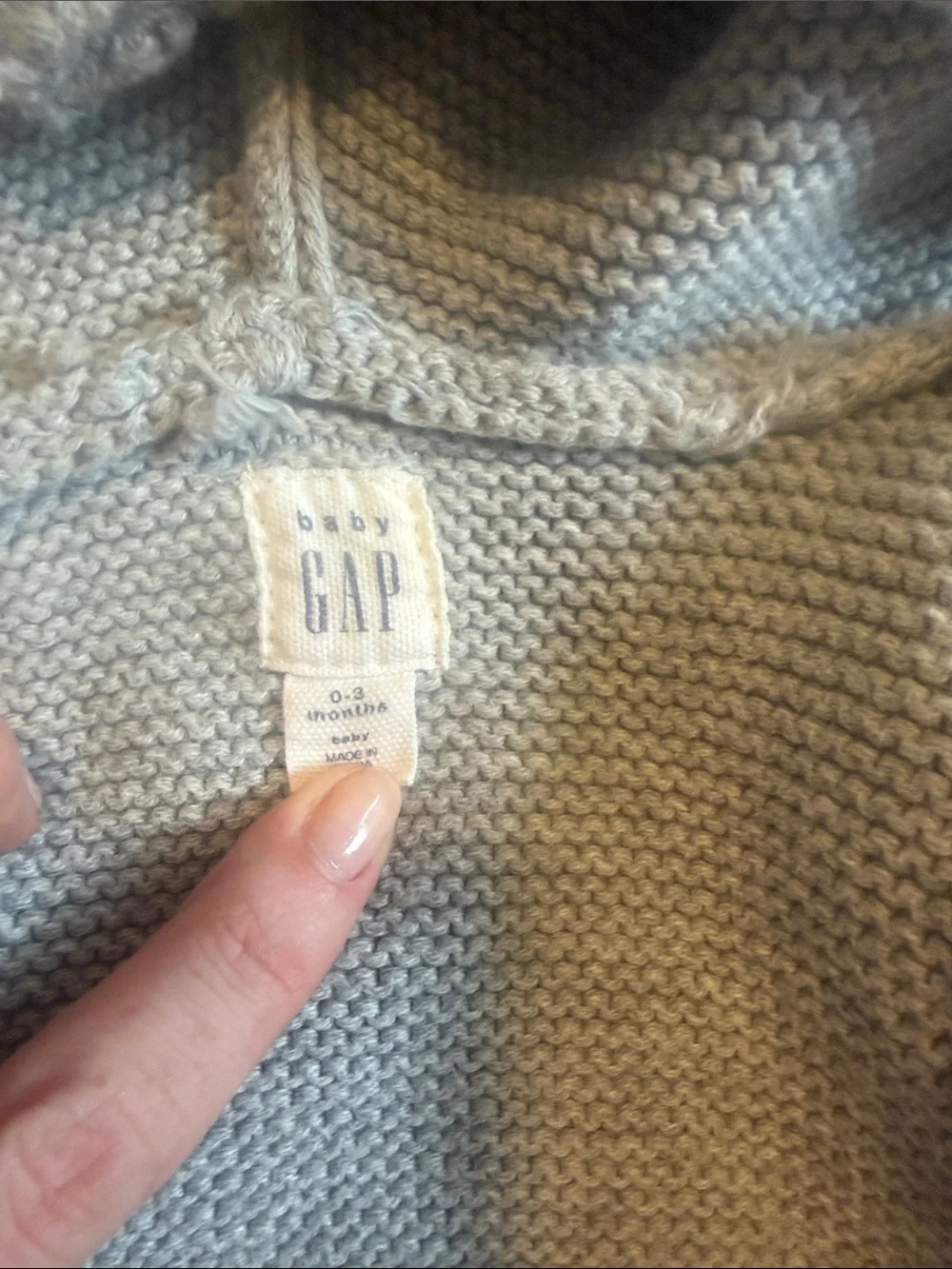 Cozy Light Gray Baby Knit Hooded Cardigan with Ears